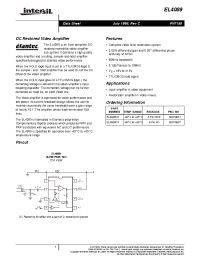 Datasheet EL4089CN manufacturer Intersil