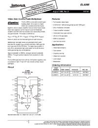 Datasheet EL4095CN manufacturer Intersil