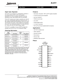 Datasheet EL4511CU-T13 manufacturer Intersil