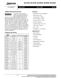 Datasheet EL5105IC manufacturer Intersil