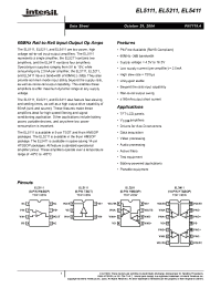 Datasheet EL5111IWT-T7A manufacturer Intersil