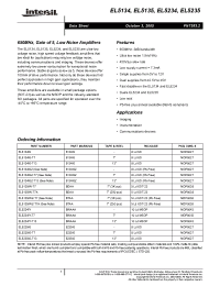 Datasheet EL5134 manufacturer Intersil