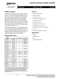 Datasheet EL5152IS manufacturer Intersil