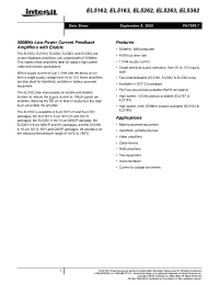 Datasheet EL5162IW-T7 manufacturer Intersil