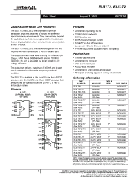 Datasheet EL5172IS manufacturer Intersil