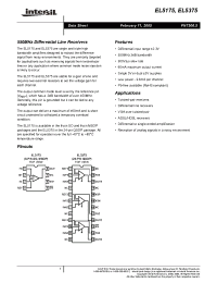 Datasheet EL5175IS-T7 manufacturer Intersil