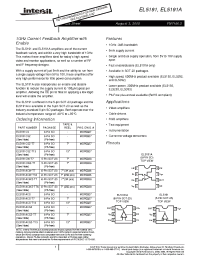 Datasheet EL5191ACSZ manufacturer Intersil