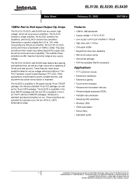 Datasheet EL5220CY-13 manufacturer Intersil