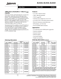 Datasheet EL5224IREZ-T7 manufacturer Intersil