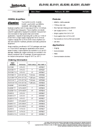 Datasheet EL5250CS manufacturer Intersil