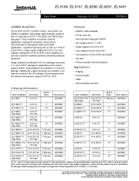 Datasheet EL5250IY manufacturer Intersil