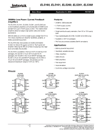 Datasheet EL5260IYZ manufacturer Intersil
