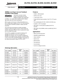 Datasheet EL5362 manufacturer Intersil