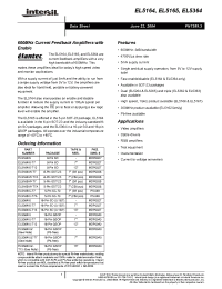Datasheet EL5364IUZT13 manufacturer Intersil