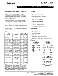 Datasheet EL5373IUZ manufacturer Intersil