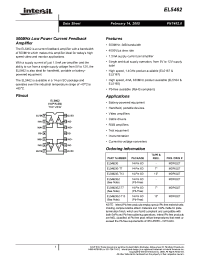 Datasheet EL5462 manufacturer Intersil