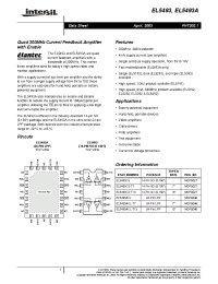 Datasheet EL5493CS manufacturer Intersil