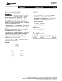 Datasheet EL6207 manufacturer Intersil