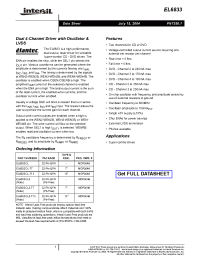 Datasheet EL6833CLZ-T7 manufacturer Intersil