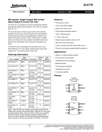 Datasheet EL8176BIWZ-T7A manufacturer Intersil