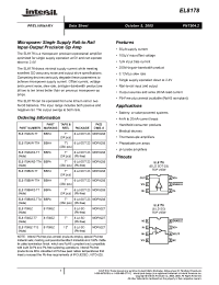 Datasheet EL8178BIWZ-T7 manufacturer Intersil