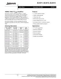 Datasheet EL9212IYEZ manufacturer Intersil