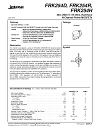 Datasheet FRK254D manufacturer Intersil