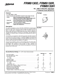 Datasheet FRM9130D manufacturer Intersil