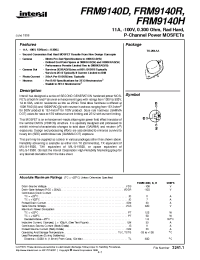 Datasheet FRM9140H manufacturer Intersil