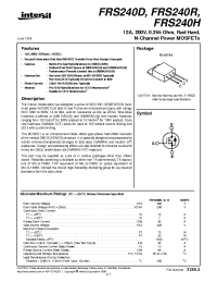 Datasheet FRS240H manufacturer Intersil