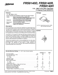 Datasheet FRS9140D manufacturer Intersil