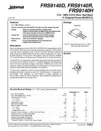 Datasheet FRS9140H manufacturer Intersil