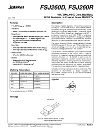 Datasheet FSJ260R manufacturer Intersil