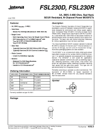 Datasheet FSL230R1 manufacturer Intersil