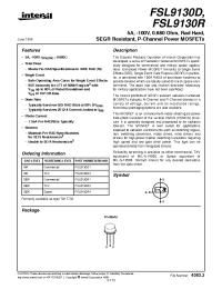Datasheet FSL9130D3 manufacturer Intersil