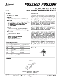 Datasheet FSS230D manufacturer Intersil