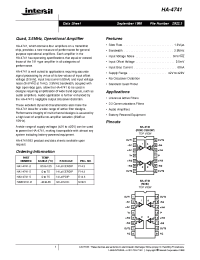 Datasheet HA1-4741-5 manufacturer Intersil