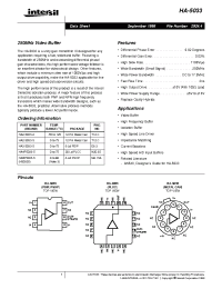 Datasheet HA2-5033-2 manufacturer Intersil