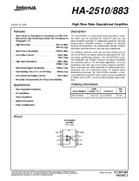 Datasheet HA-2510883 manufacturer Intersil