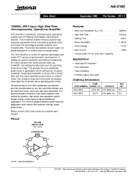 Datasheet HA2-5160-2 manufacturer Intersil