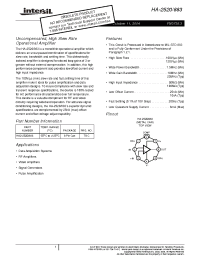 Datasheet HA-2520883 manufacturer Intersil