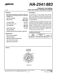 Datasheet HA-2541883 manufacturer Intersil