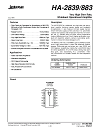 Datasheet HA-2839/883 manufacturer Intersil