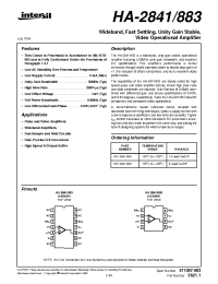 Datasheet HA-2841883 manufacturer Intersil