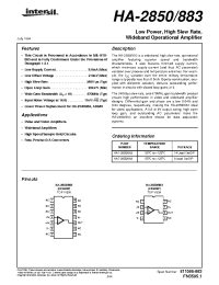 Datasheet HA-2850883 manufacturer Intersil