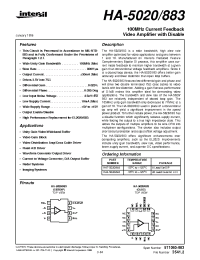 Datasheet HA-5020883 manufacturer Intersil