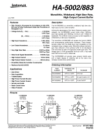 Datasheet HA5022/883 manufacturer Intersil