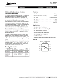 Datasheet HA-5147 manufacturer Intersil