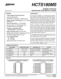 Datasheet HCTS190HMSR manufacturer Intersil