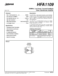Datasheet HFA1109EVAL manufacturer Intersil